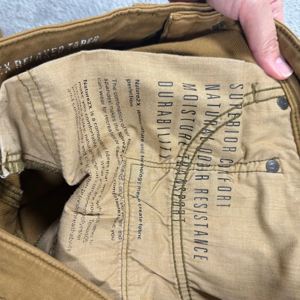 DU/ER N2X Relaxed Taper Pants Mens 34x30 Brown Stretch Performance